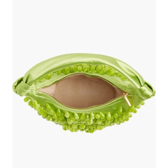 Cult Gaia Gia Beaded Satin Shoulder Bag Apple Green NWOT $528 - Picture 6 of 12